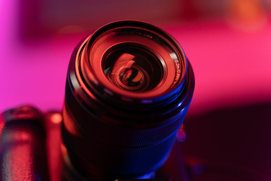 Camera lens close-up