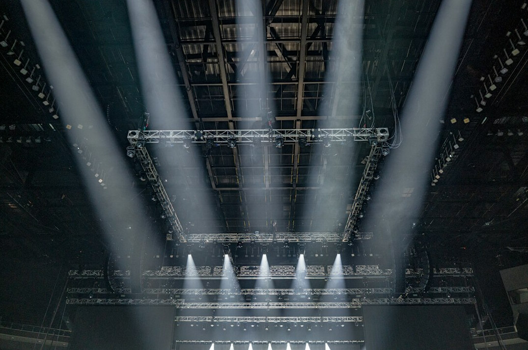 Empty stage with spotlights