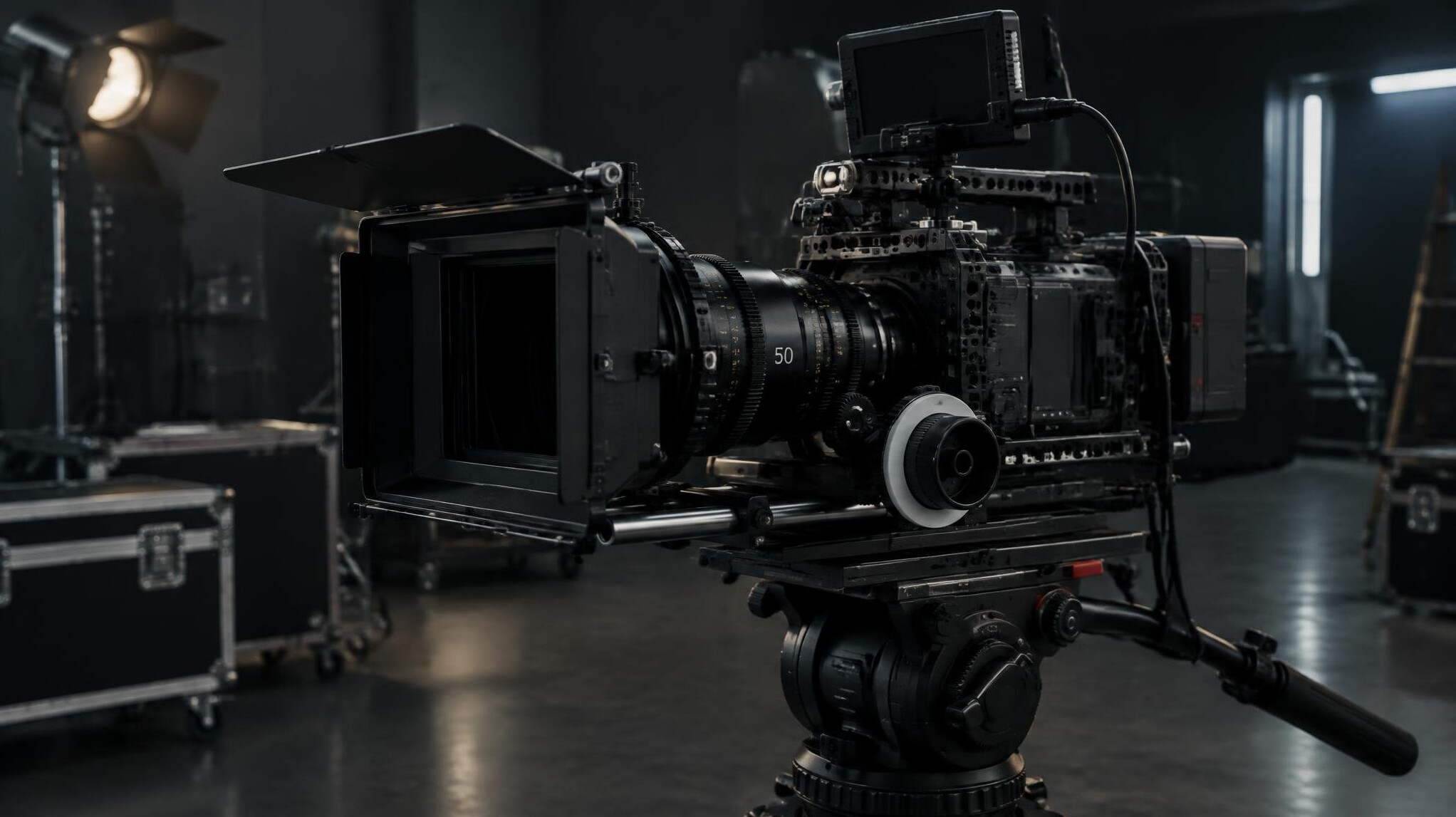 Cinema camera on a set